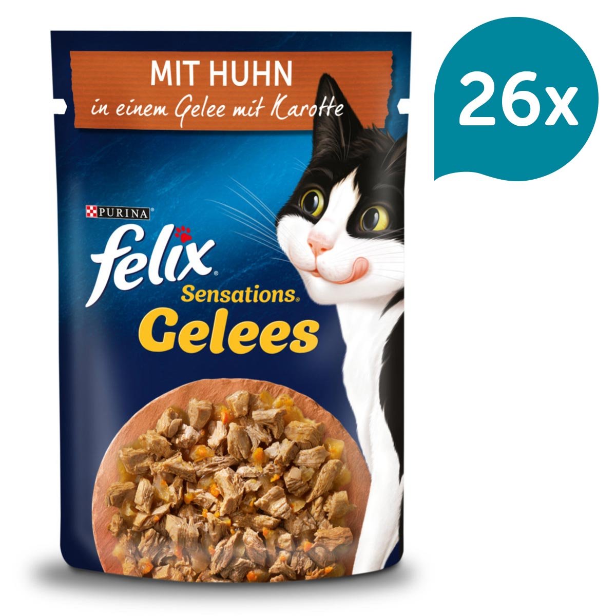 FELIX Sensations Gelees mit Huhn und Karotte 26x85g