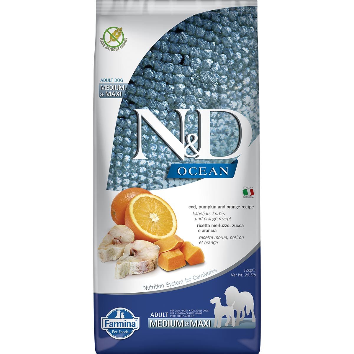 Farmina NundD Ocean Dog Kabeljau Adult Medium und Maxi 2x12kg
