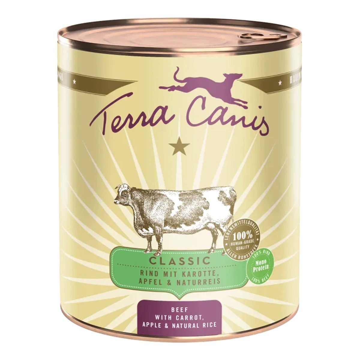 Terra Canis CLASSIC - Rind mit Karotte, Apfel und Naturreis 12x800g