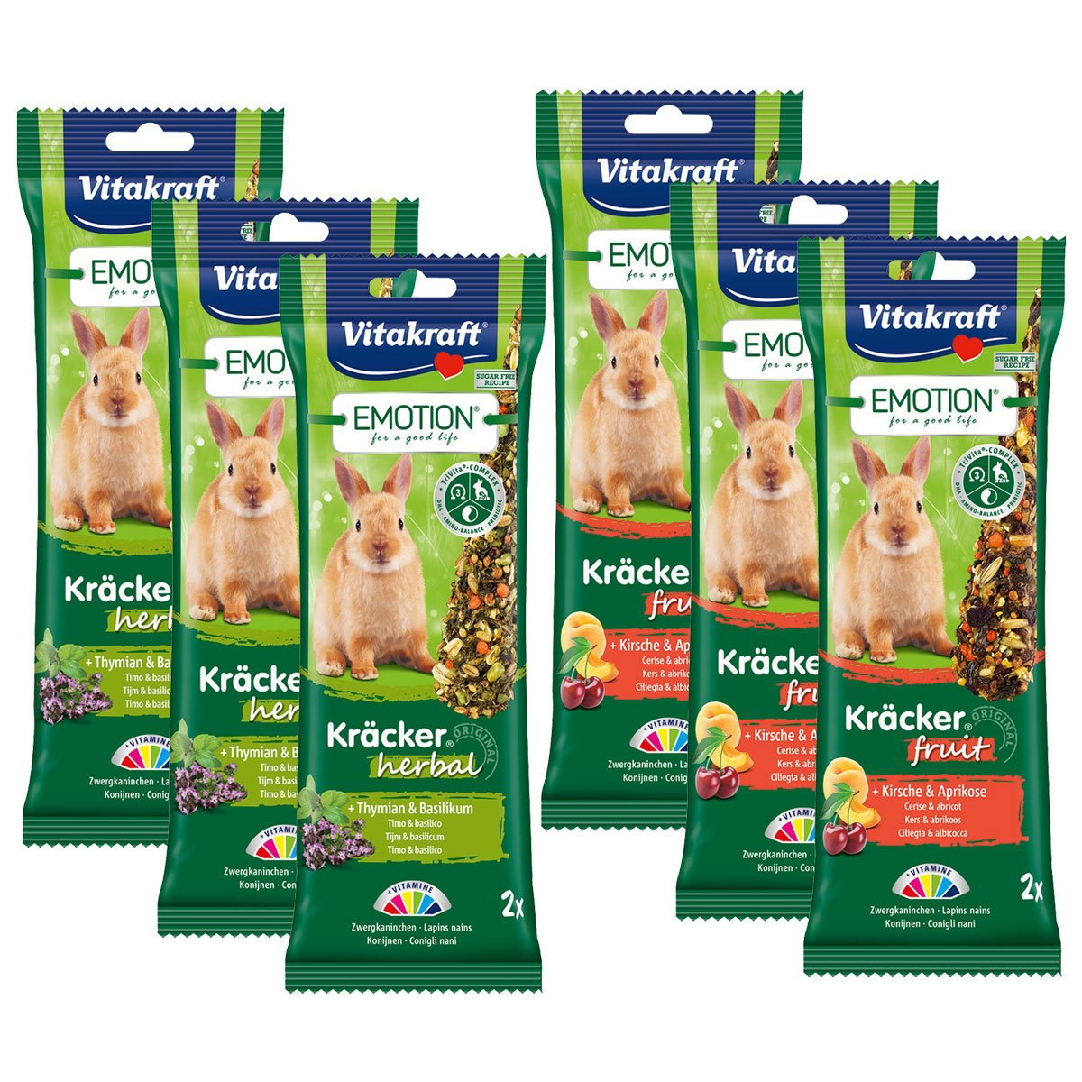 Vitakraft Emotion Kräcker Herbal und Fruit Zwergkaninchen 12 Stück