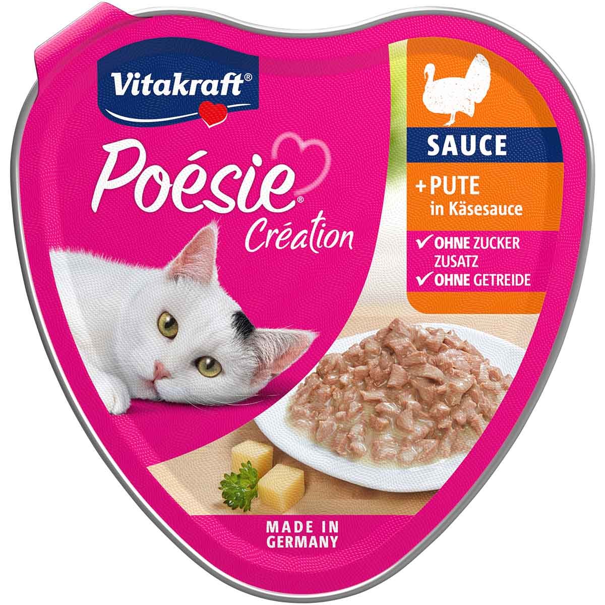Vitakraft Poésie Création mit Pute in Käsesauce 15x85g