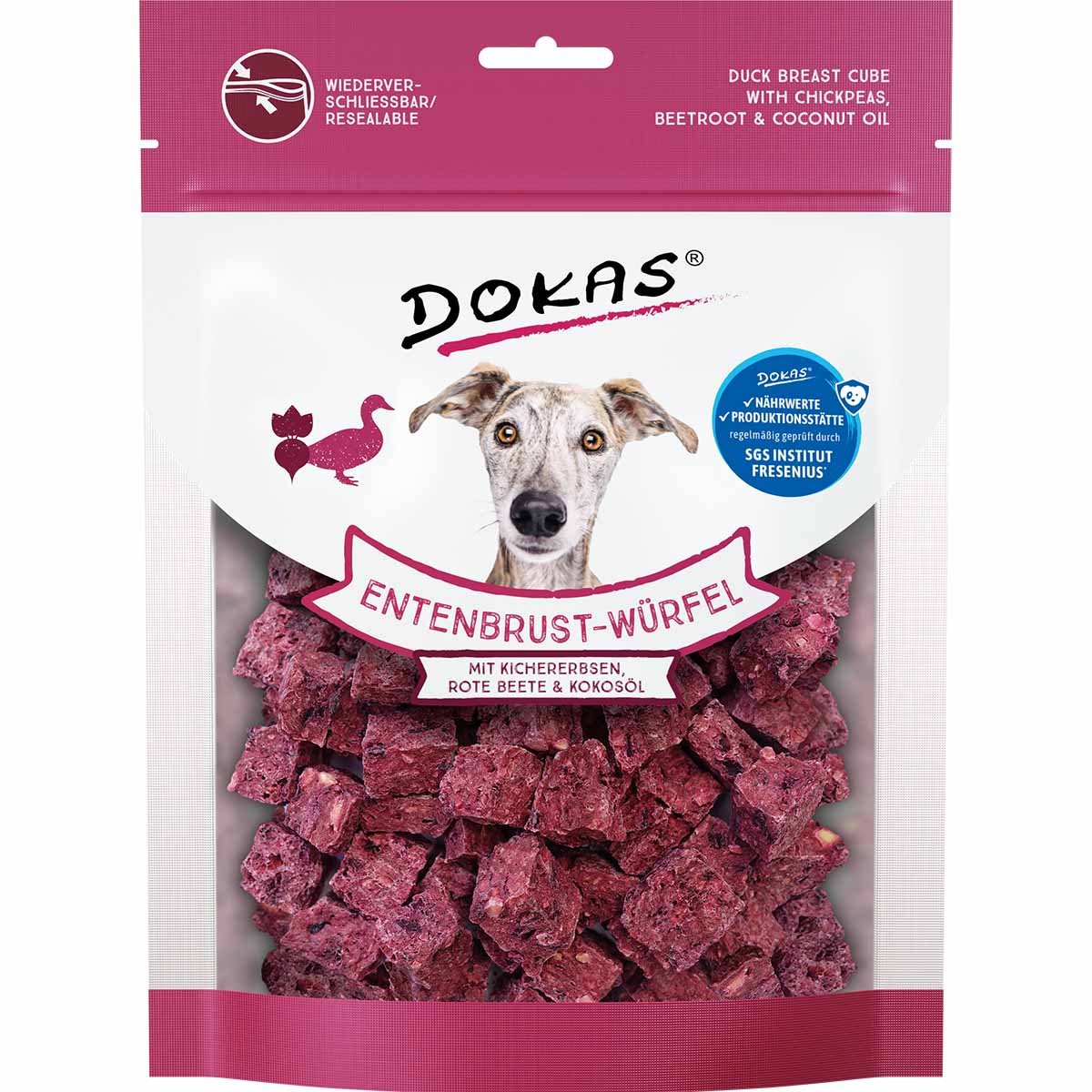Dokas Entenbrust-Würfel mit Kichererbsen, Rote Beete und Kokosöl 4x150g