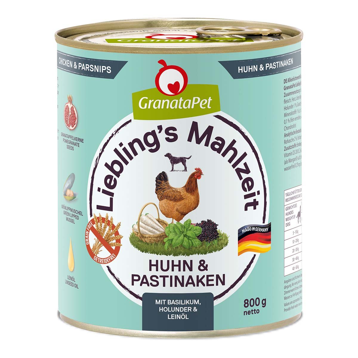 GranataPet Liebling's Mahlzeit Huhn und Pastinaken 12x800g