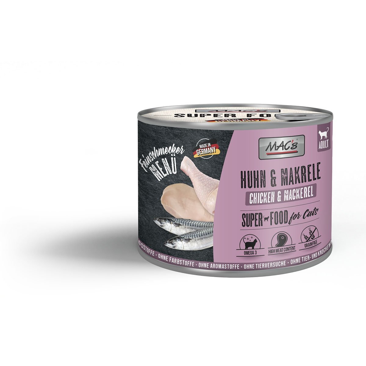 MAC's Cat Feinschmecker Menü Huhn und Makrele 12x200g