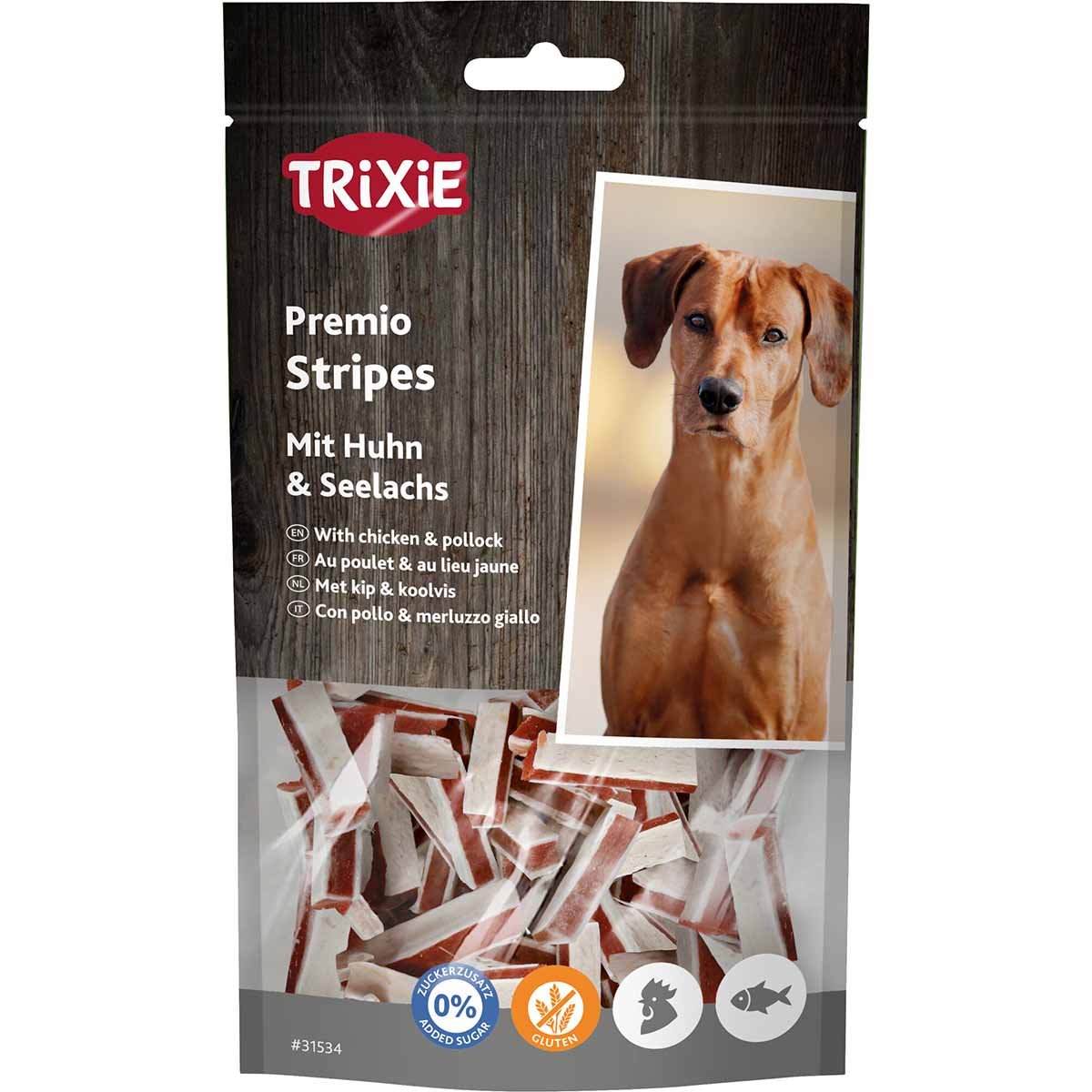 Trixie Hundesnack PREMIO Stripes mit Hühnchen und Seelachs 12x75g