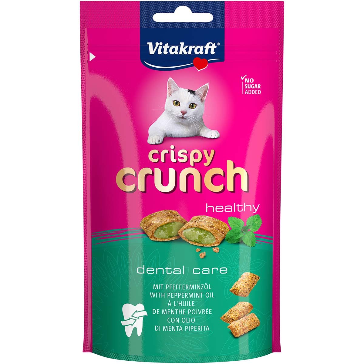 Vitakraft Katzensnack Crispy Crunch Dental mit Pfefferminzöl 8x60g