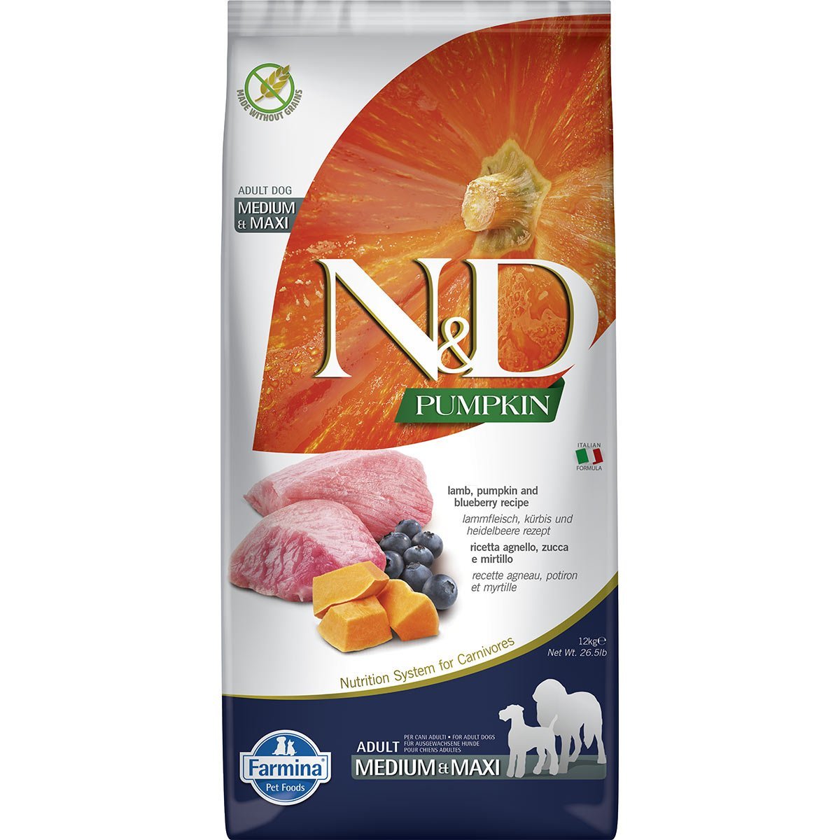 Farmina NundD Pumpkin Dog Lamm Adult Medium Maxi 2x12kg