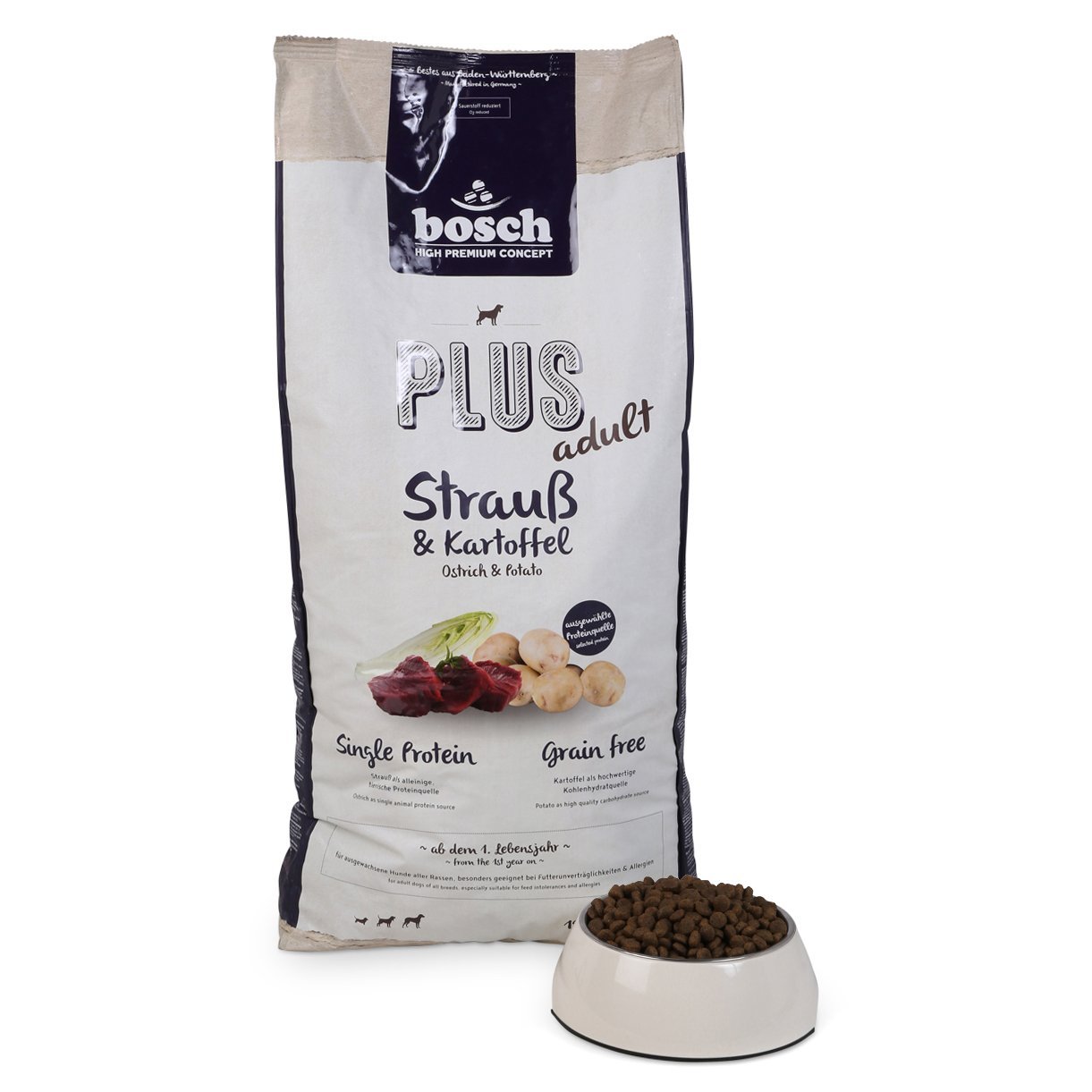Bosch PLUS Hunde-Trockenfutter Strauß und Kartoffel 2x12,5kg