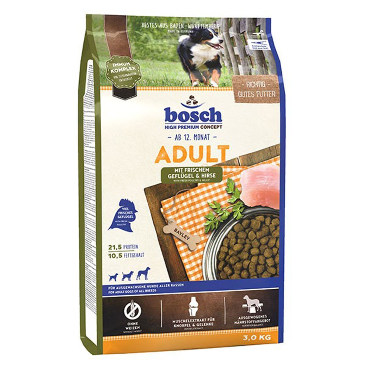 Bosch Hundefutter Adult Geflügel und Hirse 2x15kg