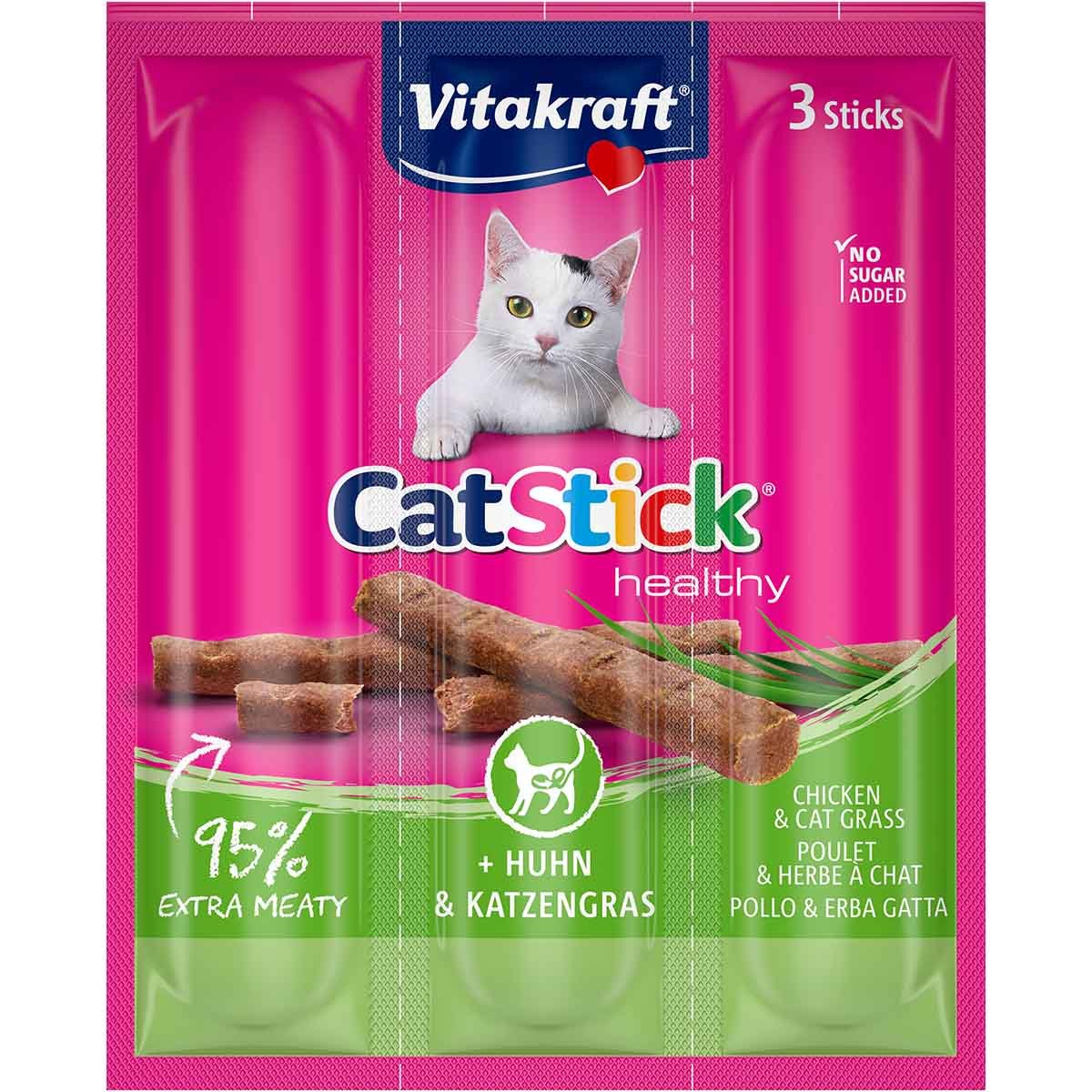 Vitakraft Cat Stick mini Huhn,InulinundKatzengras 10x3 Stück