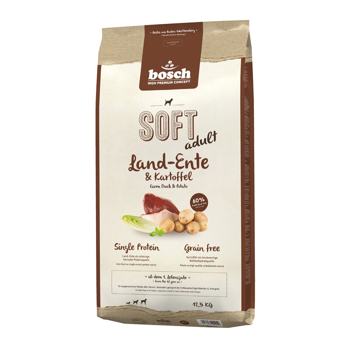 Bosch SOFT Hunde-Trockenfutter Land-Ente und Kartoffel 12,5kg