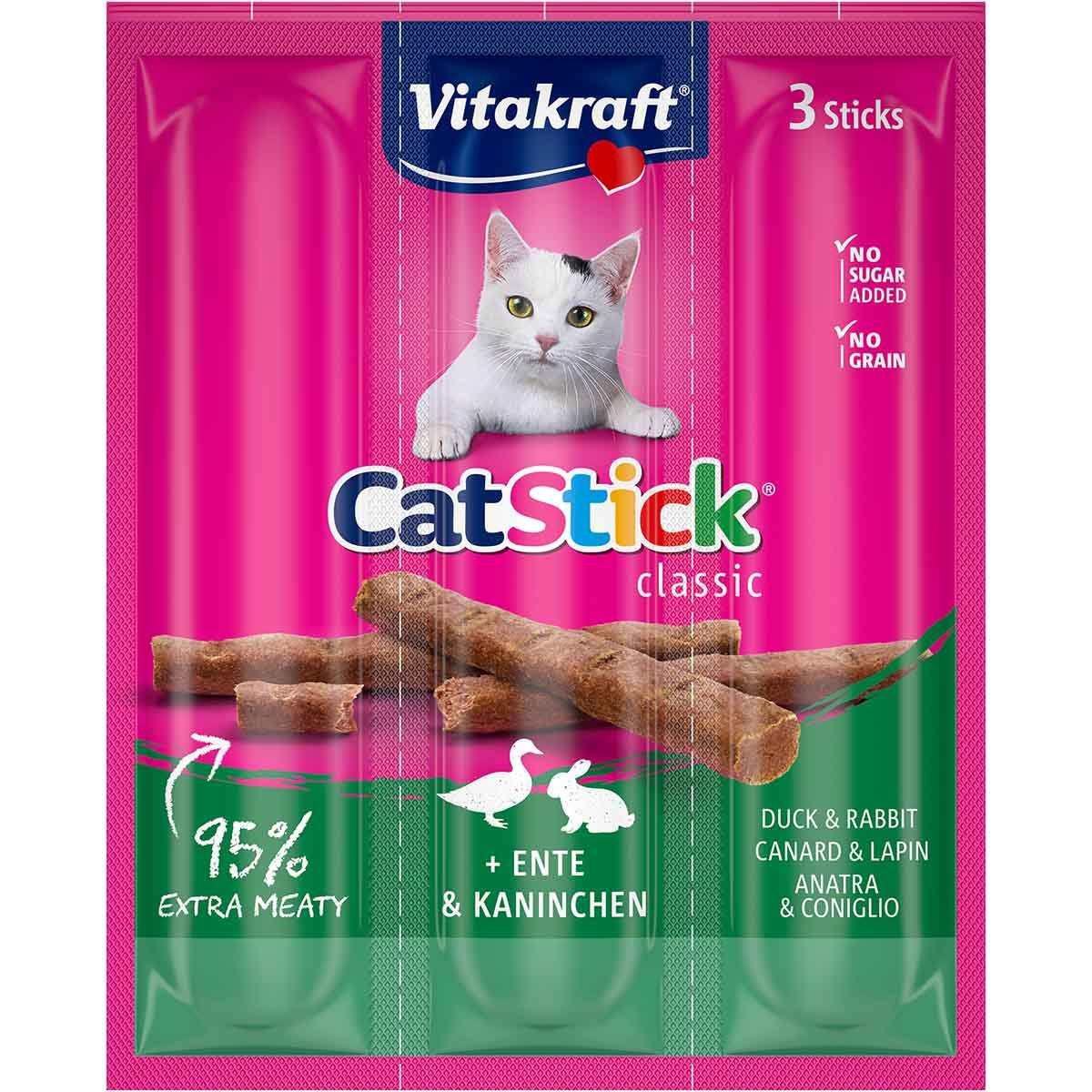 Vitakraft Cat-Stick mini Ente und Kaninchen 5x3 Stück