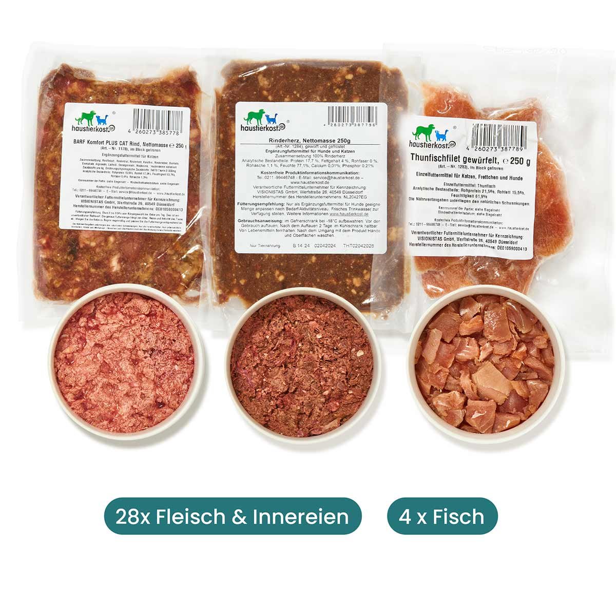Haustierkost Probierpaket für Katzen 8 kg