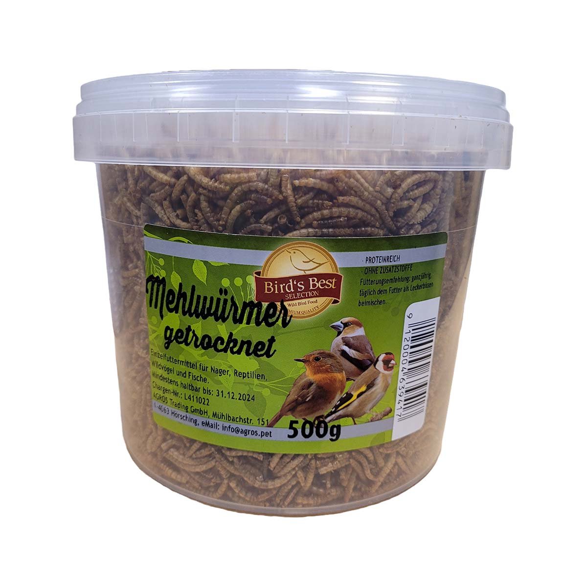 Birds Best Mehlwürmer getrocknet im Eimer 500 g