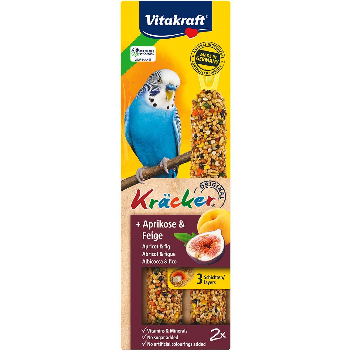 Vitakraft Kräcker mit Aprikose und Feige Sittich 5x2 Stück