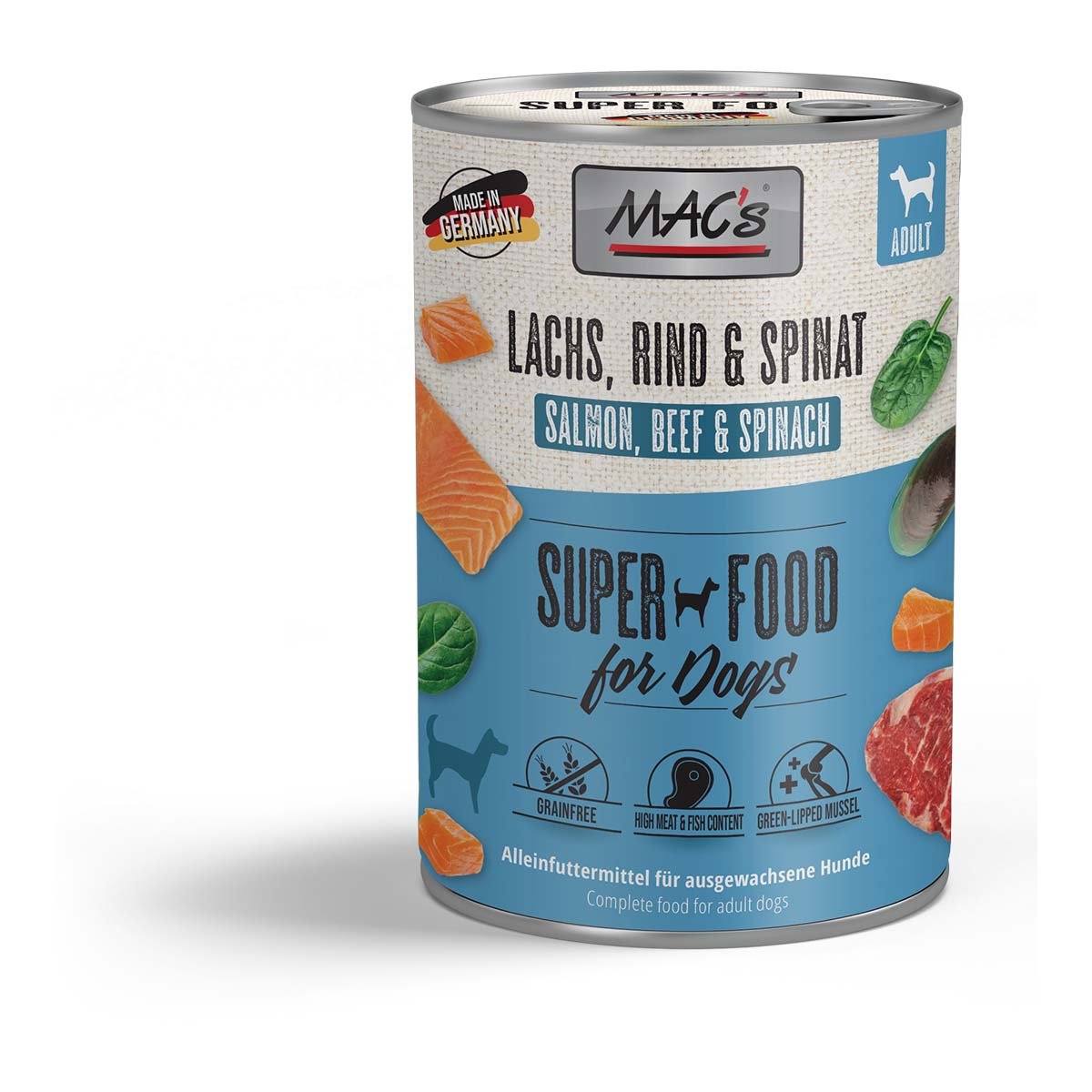 MAC's DOG Lachs, Rind und Spinat 12x400g
