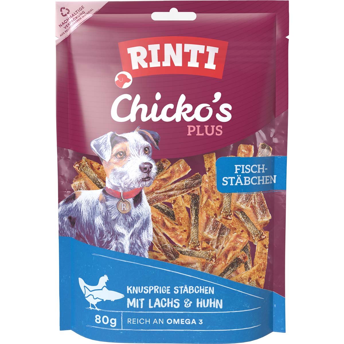 RINTI Chicko's Plus Fischstäbchen mit Lachs und Huhn 6x80 g