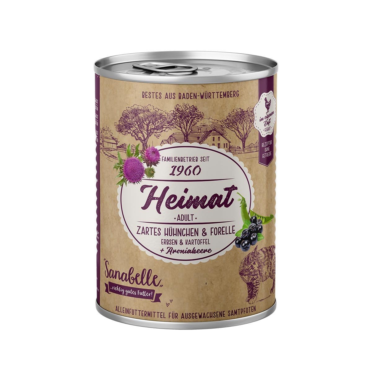 Sanabelle Heimat zartes Hühnchen und Forelle 12x400g