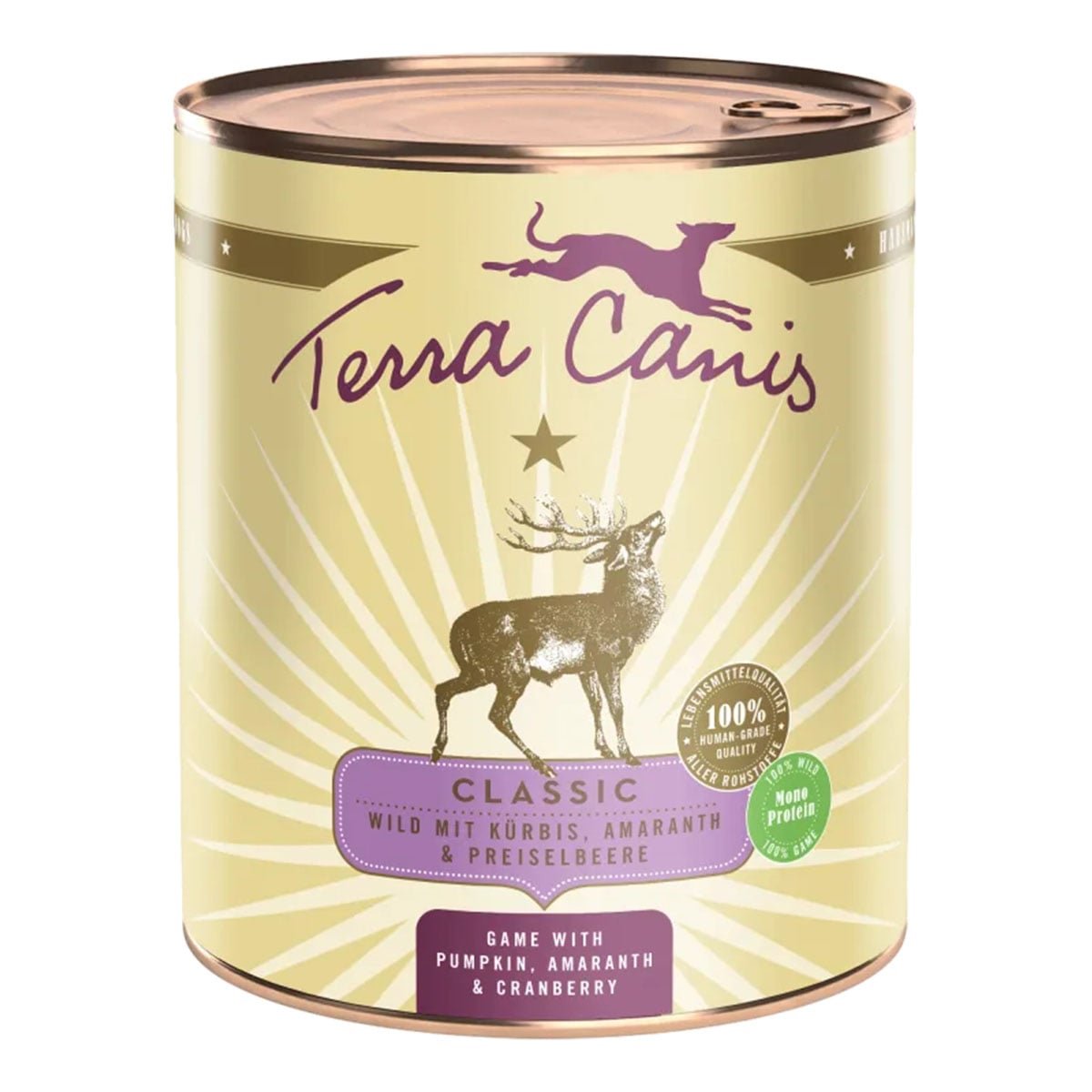 Terra Canis CLASSIC – Wild mit Kürbis, Amaranth und Preiselbeere 12x800g
