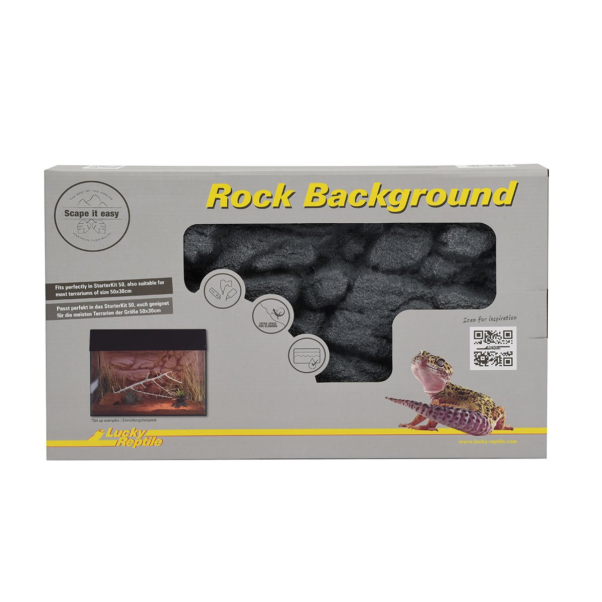 Lucky Reptile Rückwand Rock Background Basalt Grey 48x29 cm