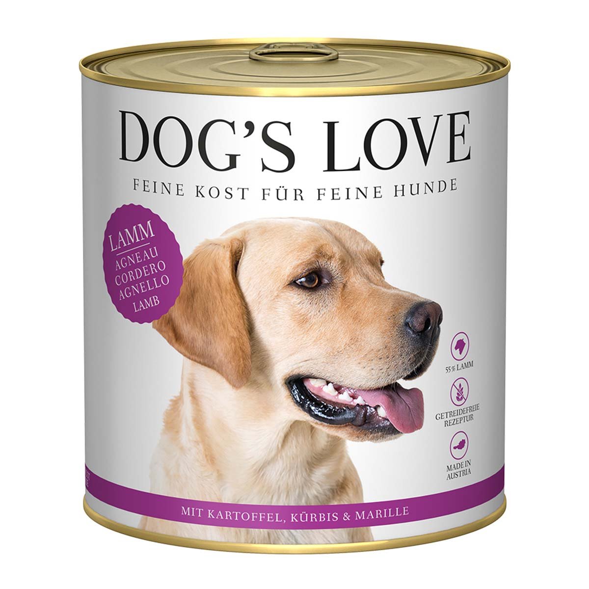Dog's Love Classic Lamm mit Kartoffel, Kürbis und Marille 12x800g