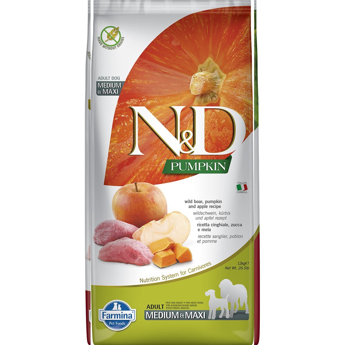 Farmina NundD Pumpkin Dog Wildschwein Adult Medium Maxi 2x12kg
