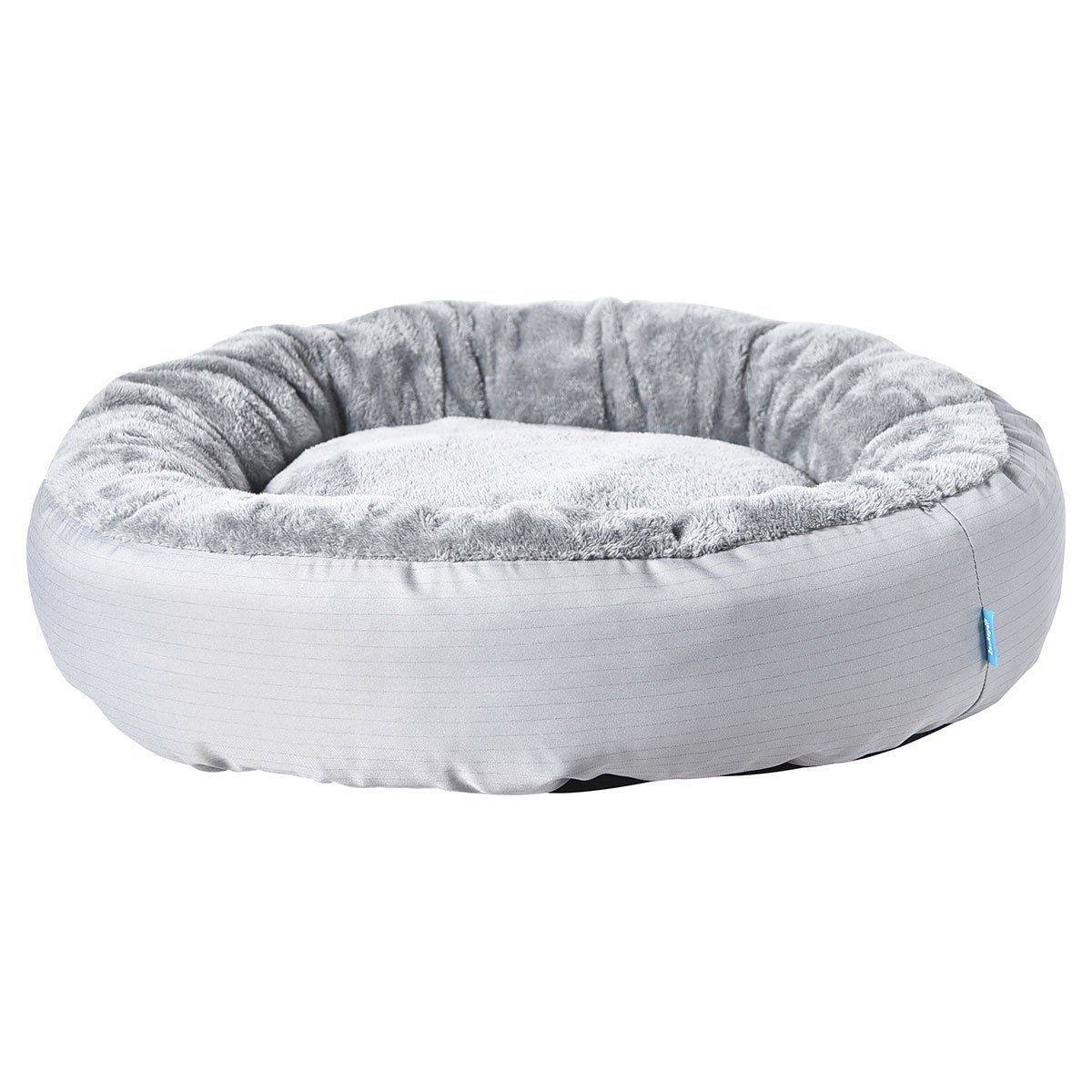 ZooRoyal Kuschelbett Milo rund für Hunde und Katzen Ø 75x20 cm hellgrau