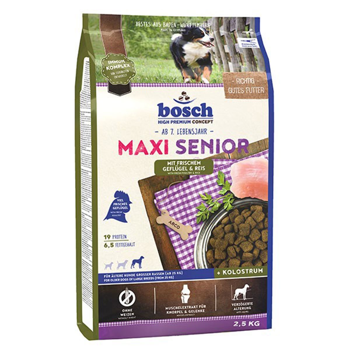 Bosch Hundefutter Maxi Senior Geflügel und Reis 2x12,5kg