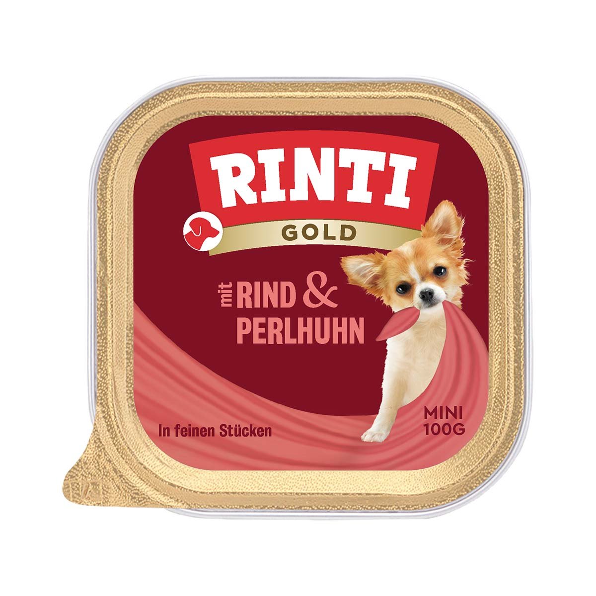 Rinti Gold Mini feine Stückchen von Rind und Perlhuhn 16x100g