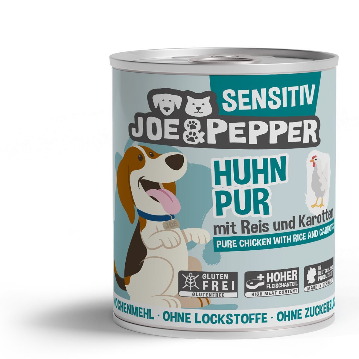 Joe und Pepper Dog Sensitiv Huhn pur mit Reis und Karotten 6x800g