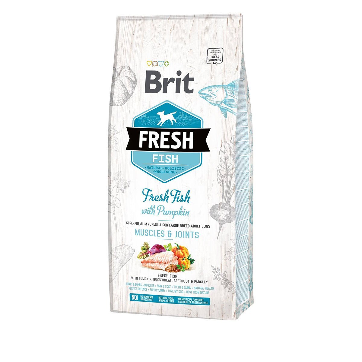 Brit Fresh Dog - Adult Large Breed - Fish - Muscles und Joints 12kg