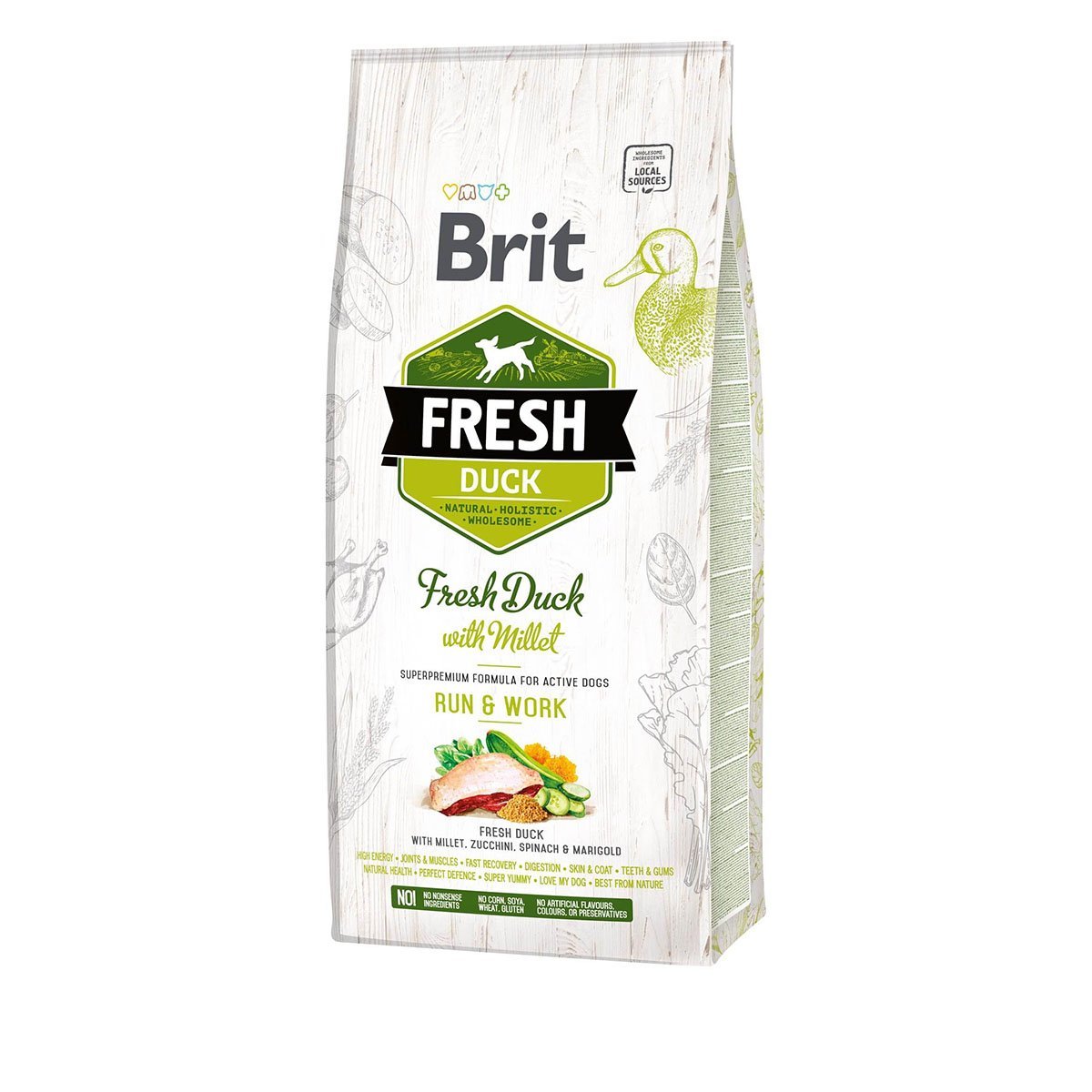 Brit Fresh Dog - Active dogs - Duck - Run und Work 12kg