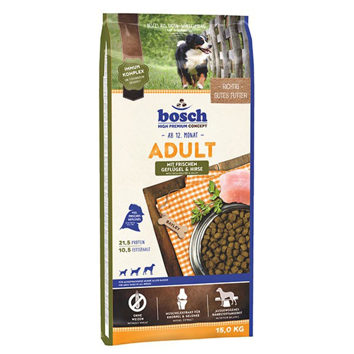Bosch Hundefutter Adult Geflügel und Hirse 15kg