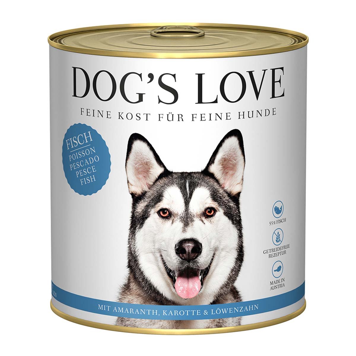 Dog's Love Classic Fisch mit Amaranth, Karotte und Löwenzahn 12x800g