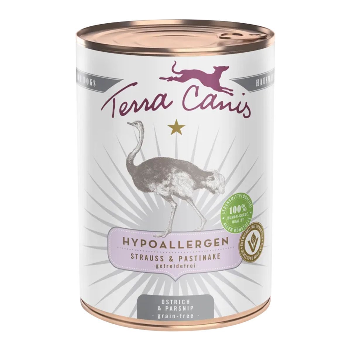 Terra Canis HYPOALLERGEN – Strauß mit Pastinake, getreidefrei 6x400g