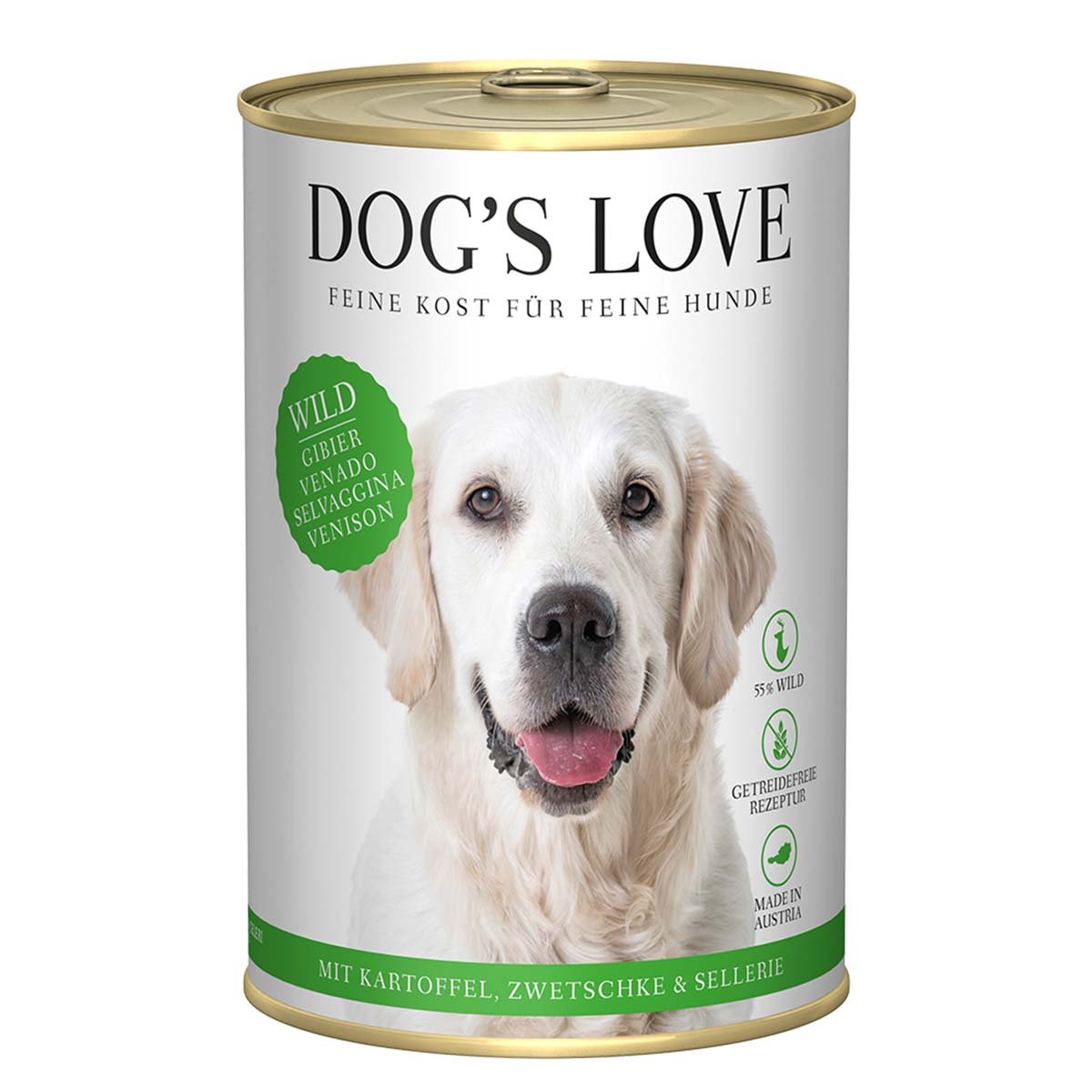 Dog's Love Classic Wild mit Kartoffel, Zwetschge und Sellerie 6x400g