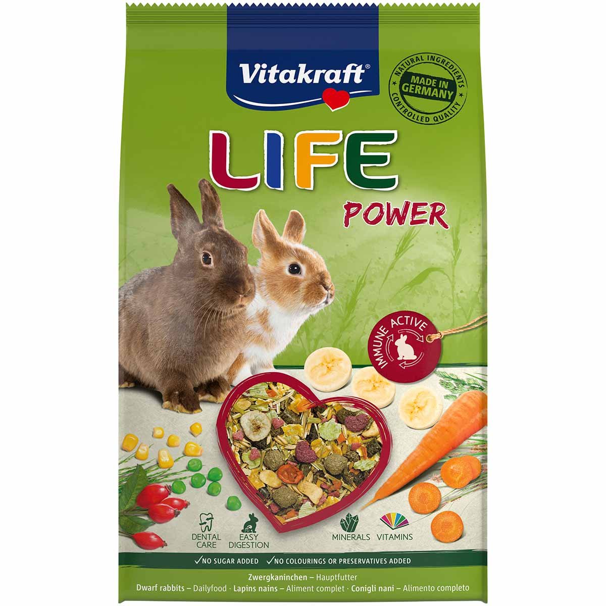 Vitakraft LIFE Power Zwergkaninchen 2x1,8kg