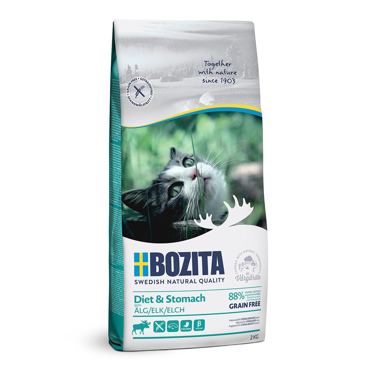 Bozita Diet und Stomach Grain free mit Elch 2kg