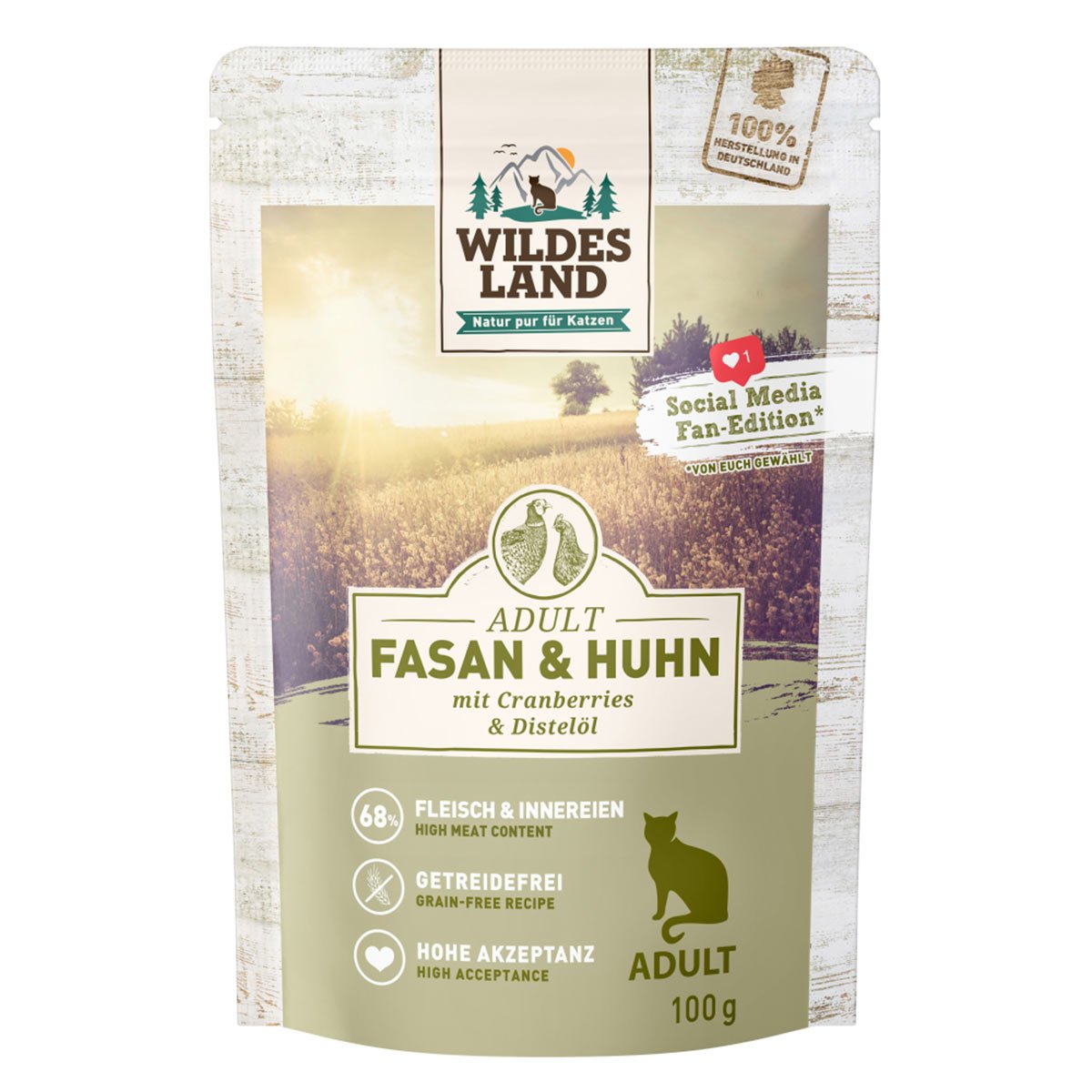 Wildes Land Fasan und Huhn mit Cranberries 12x100 g