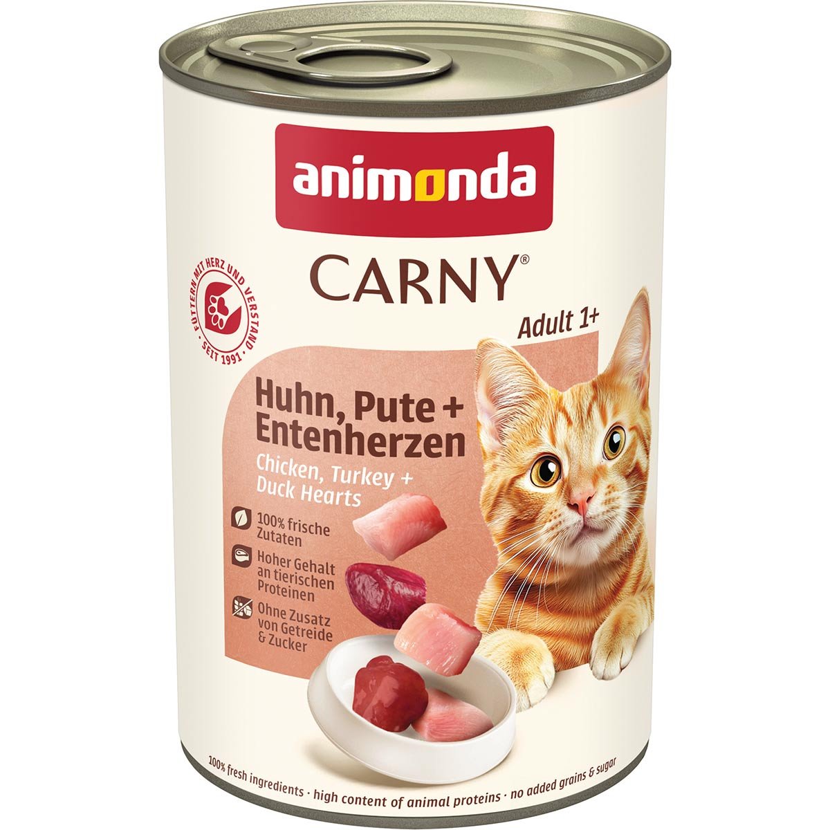 animonda Carny Adult Huhn, Pute und Entenherz 24x400g