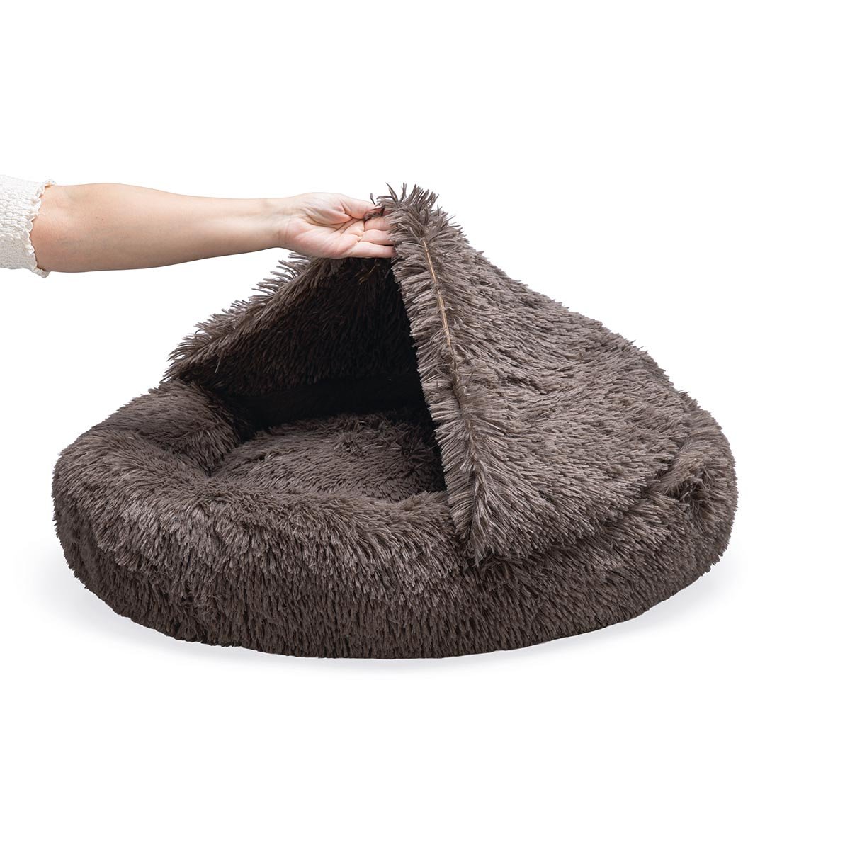 Beeztees Yala Hundebett Braun Plüsch Ø 70 cm