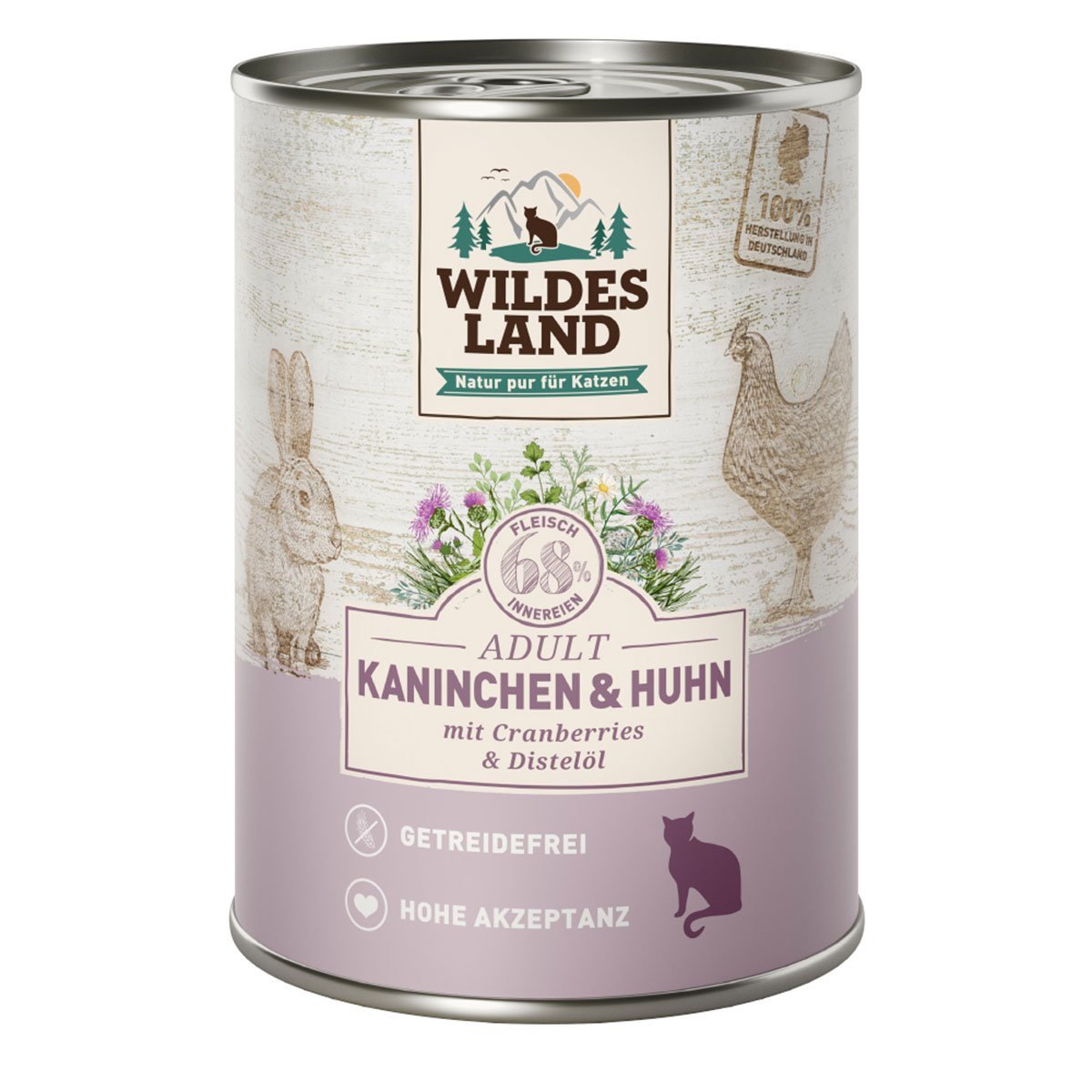 Wildes Land Kaninchen und Huhn mit Cranberries 6x400 g