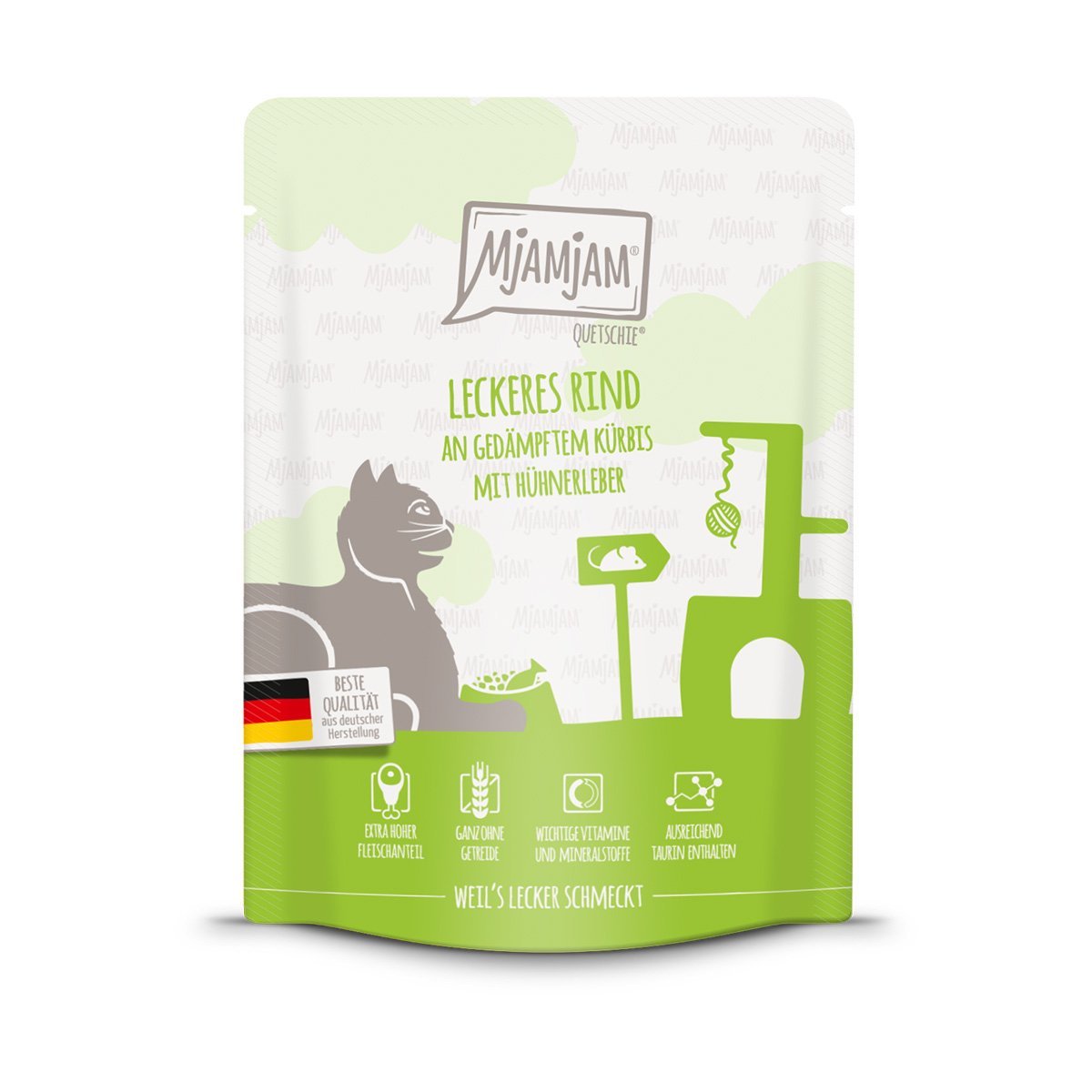MjAMjAM Quetschie leckeres Rind an gedämpftem Kürbis 6x300g