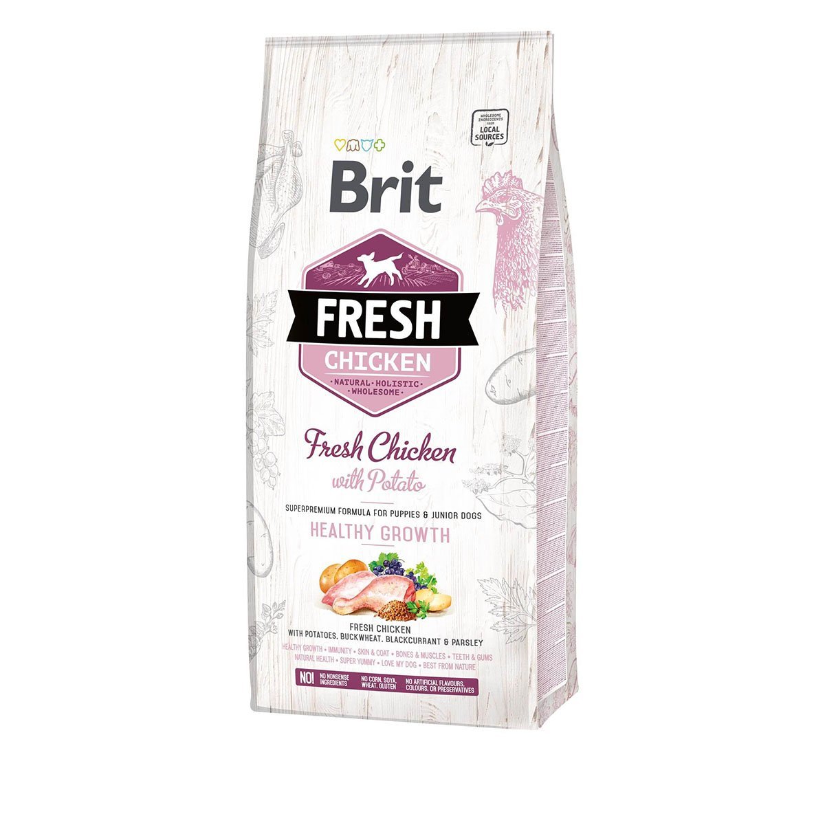 Brit Fresh Dog - Puppy und Junior - Chicken - Healthy Growth 12kg