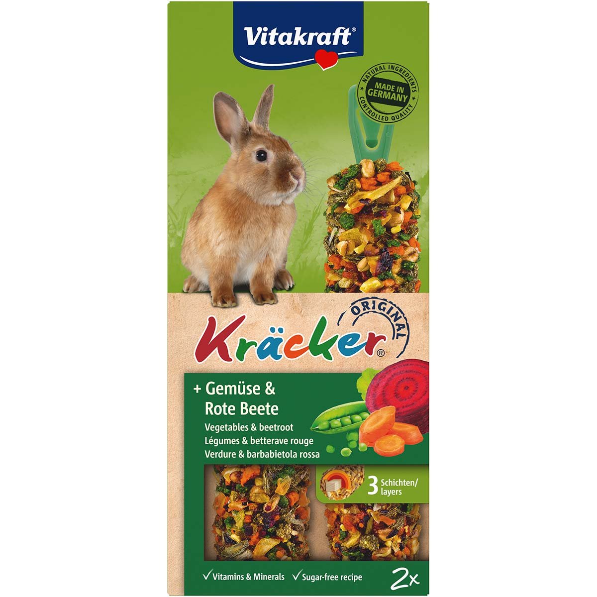Vitakraft Zwergkaninchen Kräcker mit Gemüse und Rote Beete 1 Stück