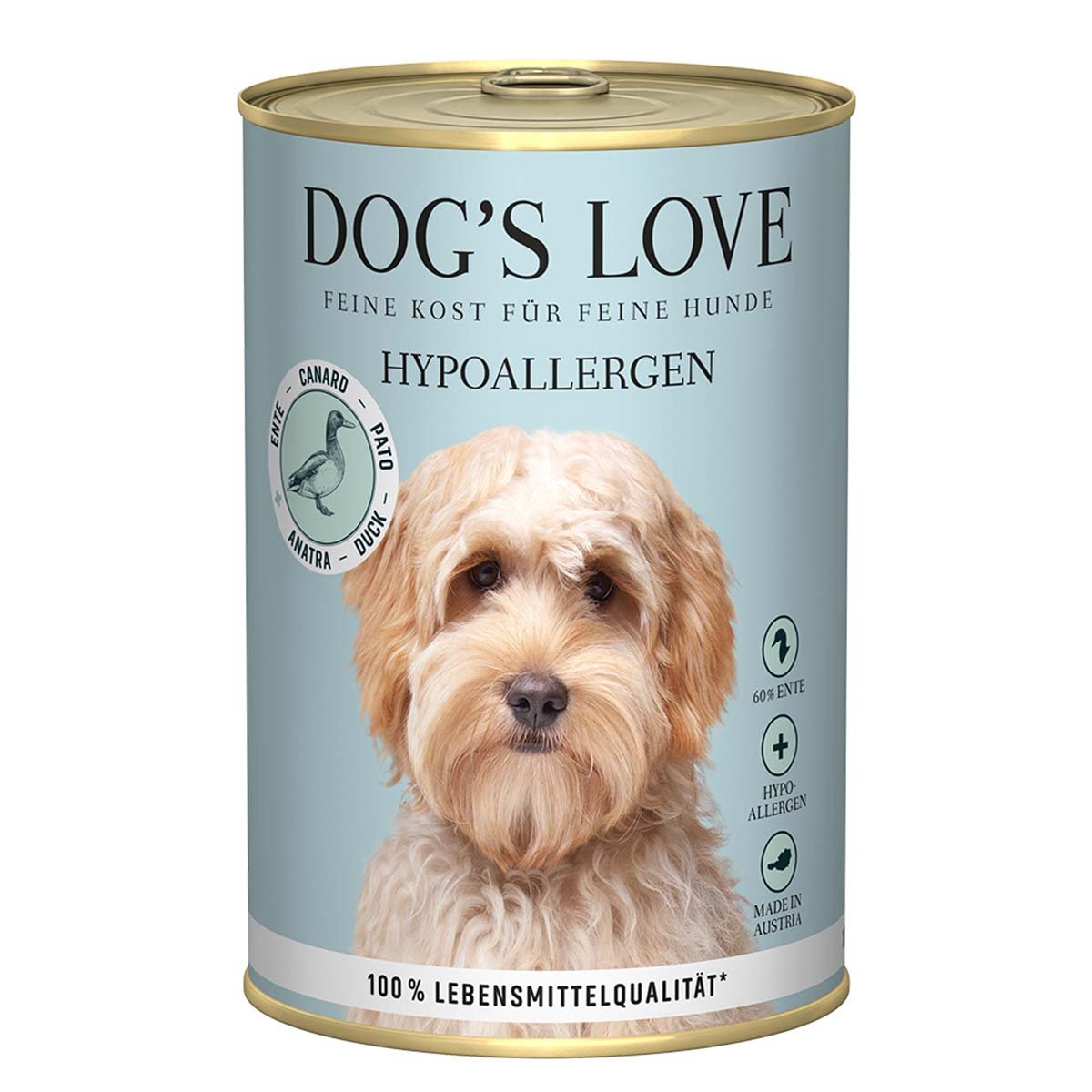 Dog's Love Hypoallergen Ente mit Topinambur und Karotten 12x400g