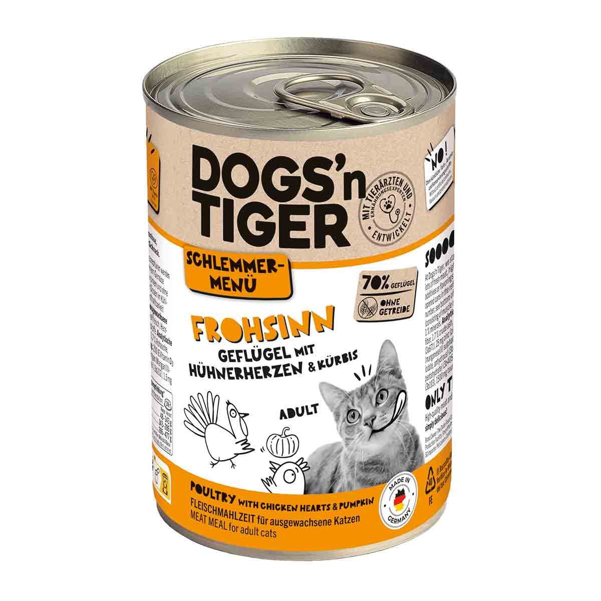 Dogs'n Tiger Schlemmermenü Frohsinn Geflügel und Kürbis 6x400g