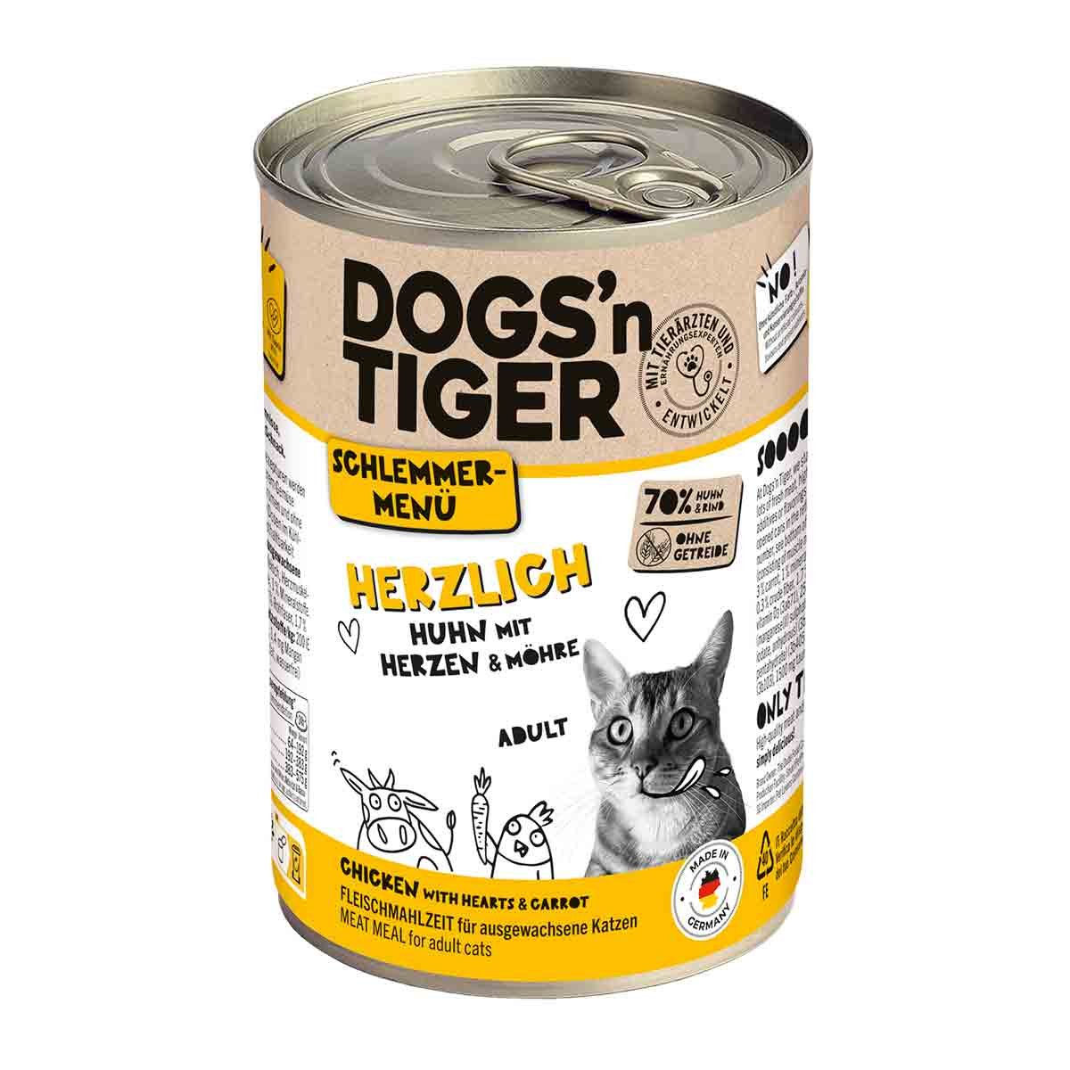Dogs'n Tiger Schlemmermenü Herzlich Huhn und Möhren 6x400g