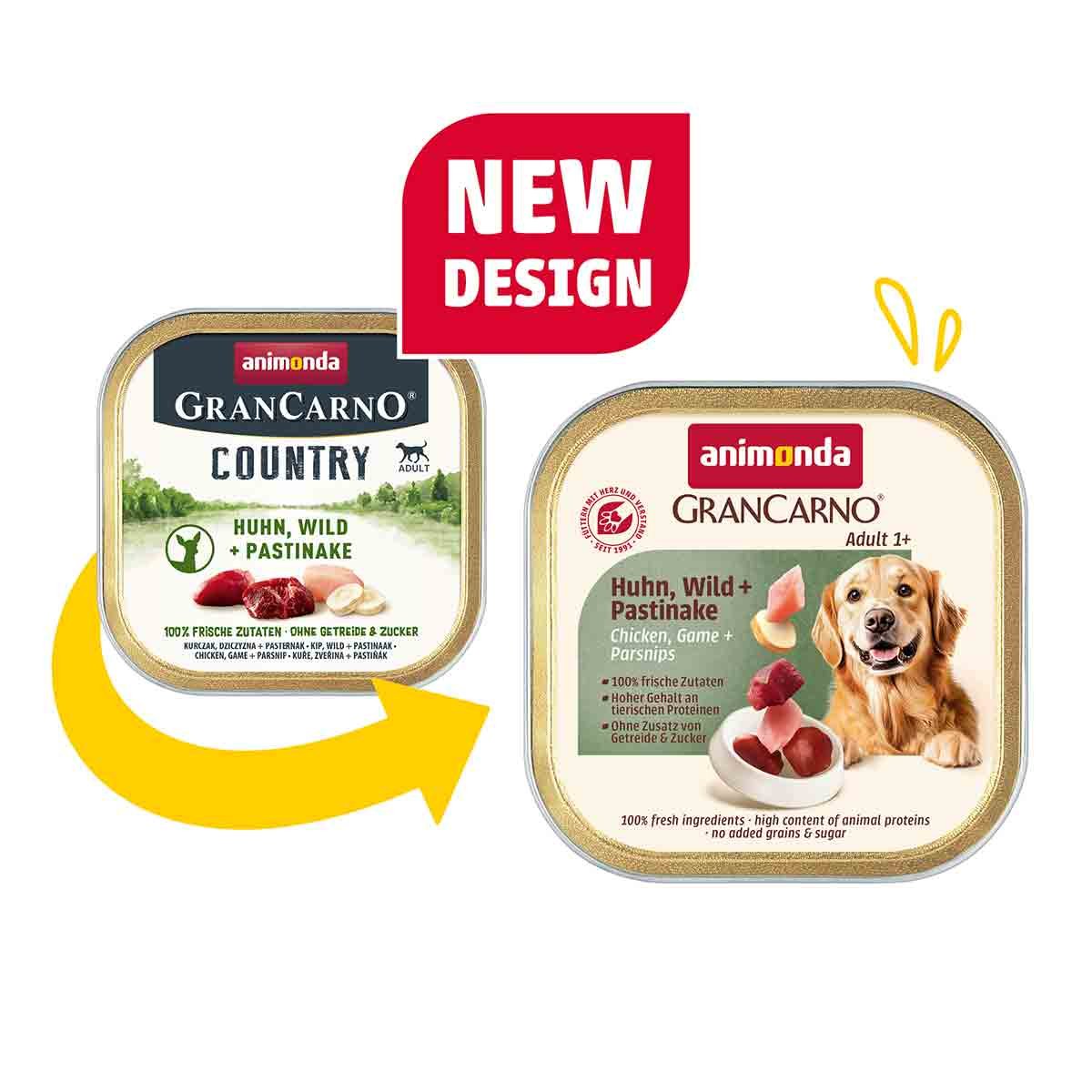 animonda GranCarno Country Huhn, Wild + Pastinake 22x150g