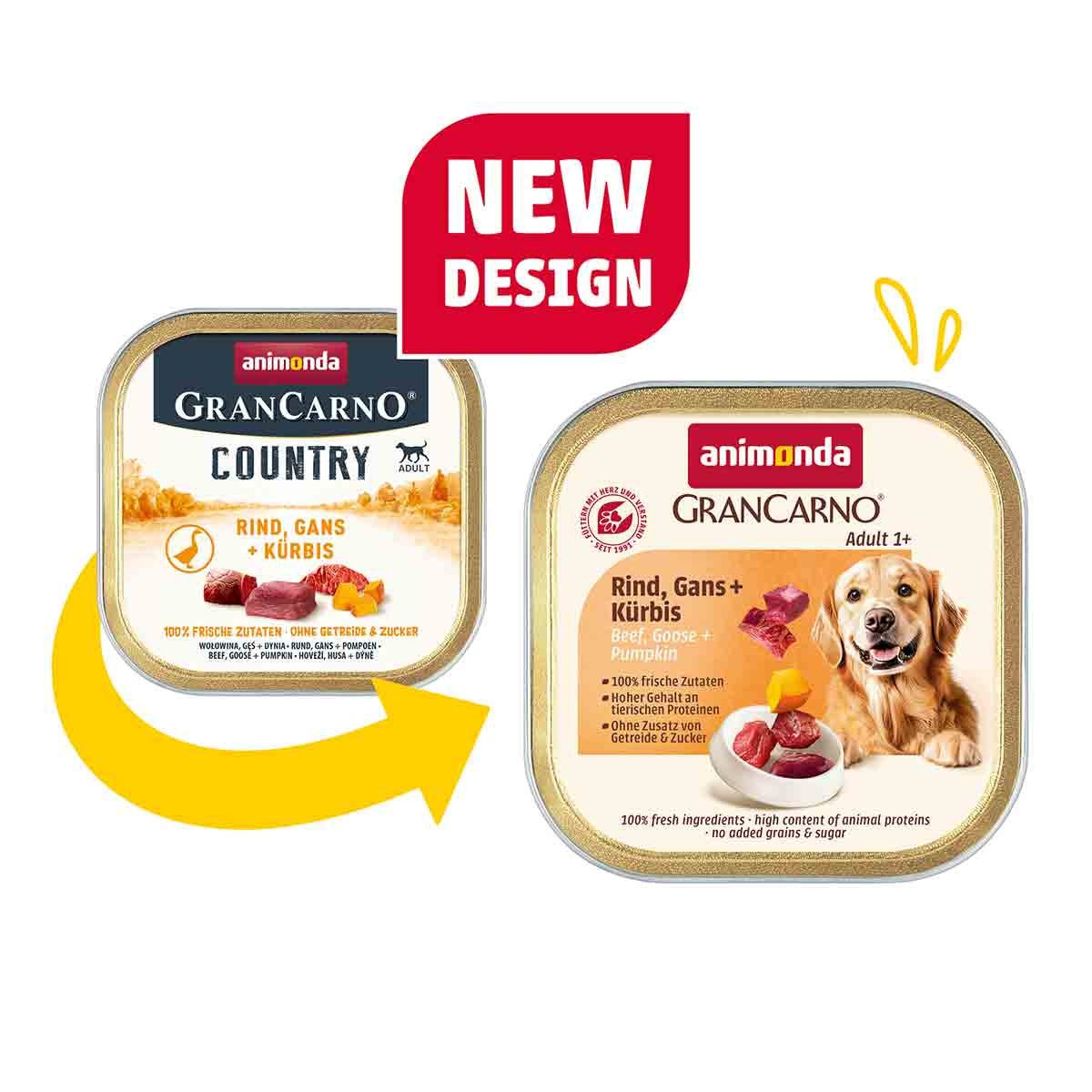 animonda GranCarno Country Adult Rind, Gans + Kürbis 22x150g